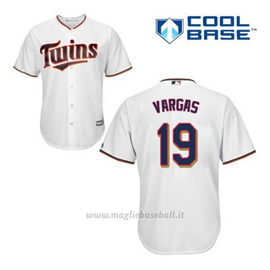 Maglia Baseball Uomo Minnesota Twins Kennys Vargas 19 Bianco 1ªCool Base